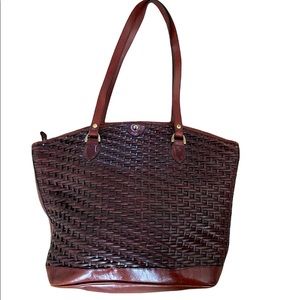 Vintage Etienne Aigner Woven Leather Tote